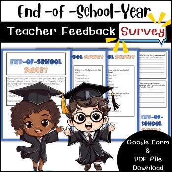 Preview of End of the year school counseling activities/ End of school year survey