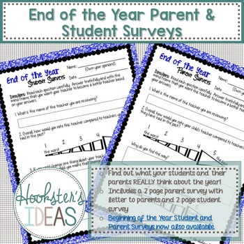 Preview of End of the year student and parent surveys