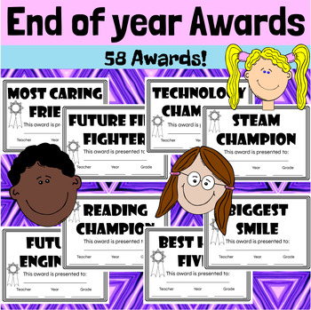 Preview of End of the year student classroom awards and certificates. Any grade level class