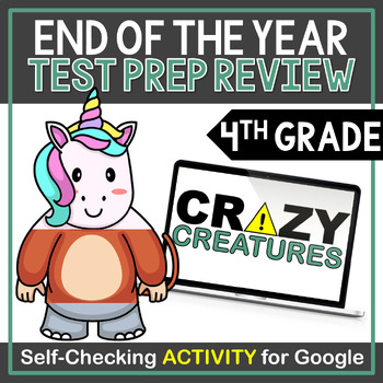 Preview of End of the year test prep fourth grade math review for Google Sheets