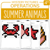 End of year Activity - Summer Animals - Math Mystery Pictu