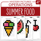 End of year Activity - Summer Food - Math Mystery Pictures