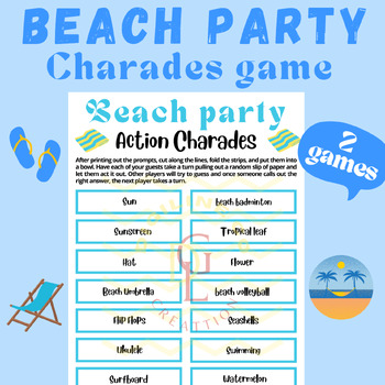 Preview of End of year Beach Day Charades game brain break Classroom Management Activities