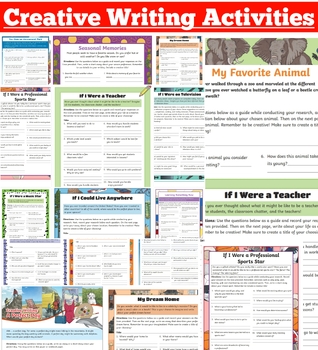Preview of End of year Creative Writing Activity Pack | 6th-8th Grade | 16 Different Topic