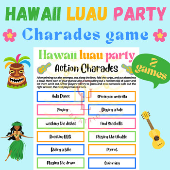 Preview of End of year Hawaii Charades game brain break Classroom Management Activities 4th