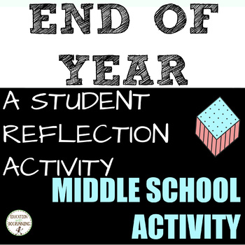 Preview of End of year Activity for Middle School Self Reflection cube