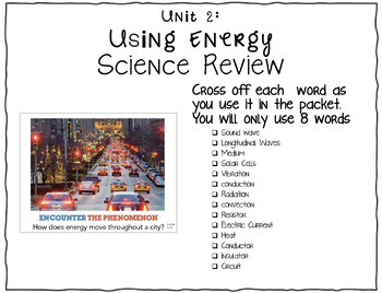Preview of End of year Science 4th Grade Vocabulary Review