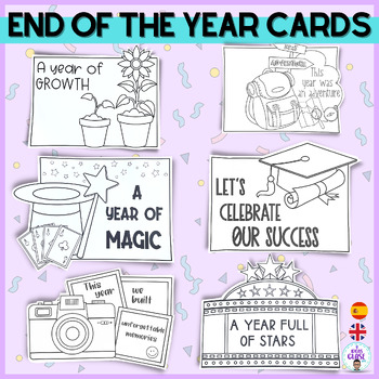 Preview of End of year activities- cards- tarjetas fin de curso