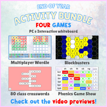 Preview of End of class game bundle - 4 games for PC & interactive whiteboard (No prep!)