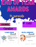 End of year awards certificates pre k kindergarten element