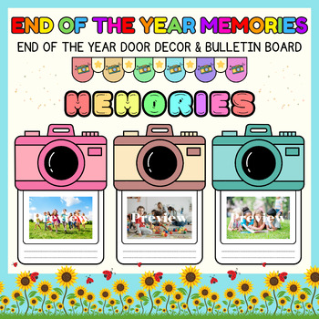 Preview of End of year camera memories Door Decor & Bulletin Board l Spring writing craft