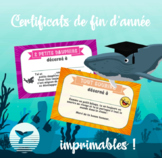 End of year certificates in French