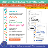 End of year class party invitation: They did it! - Fully editable