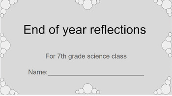 Preview of End of year reflections