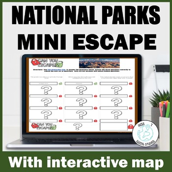 Preview of End or Beginning of the Year activity for social studies: US National parks