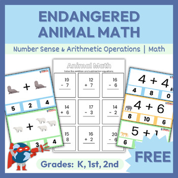 Preview of Endangered Animal Number Sense Activities | K-2 | Free