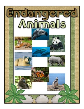 Lot of 12 posters A3 - Animals in danger with the threats