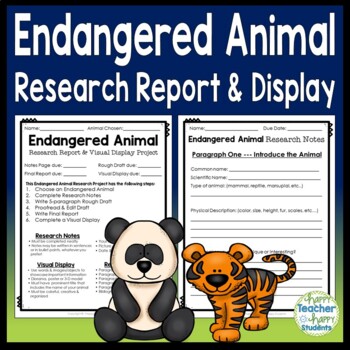 Preview of Endangered Animal Report: Endangered Animal Project w/ Research Report & Display