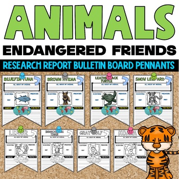 Preview of Endangered Animal Report Research Project Informational Bulletin Board