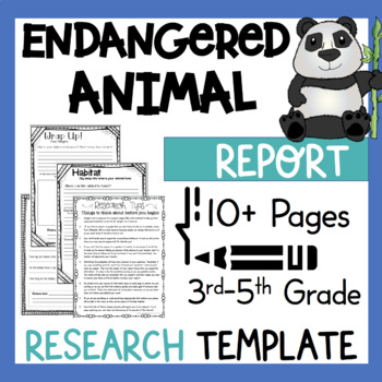 Endangered Animal Research Report Project Template! Plus Kid Friendly  Websites!