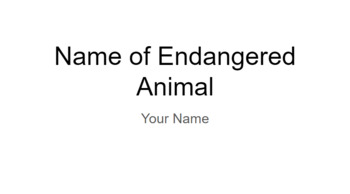 Preview of Endangered Animal Research Presentation Template