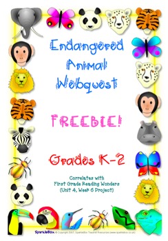 Preview of Endangered Animal Webquest K-2 (Reading Wonders)