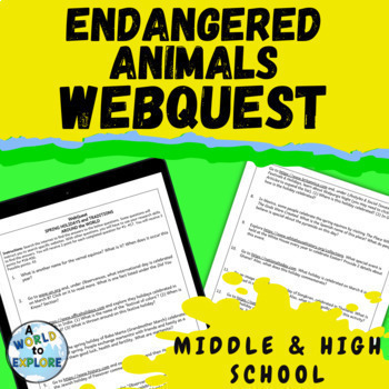 Preview of Endangered Animals Activity a Research WebQuest for Earth Day