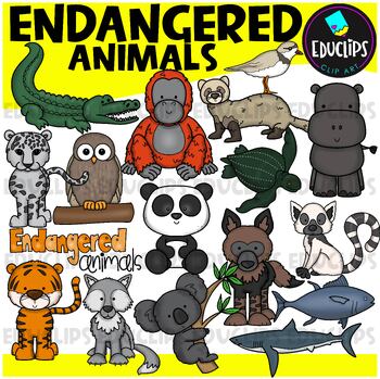 Preview of Endangered Animals Clip Art Set {Educlips Clipart}