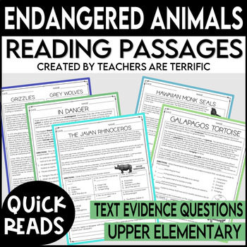 Preview of Endangered Animals Daily Quick Reads- NO PREP