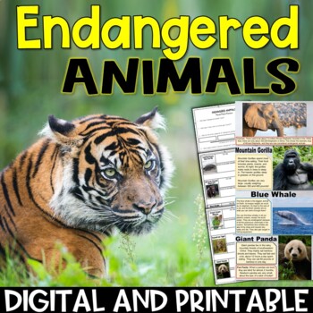 Endangered Animals Editable PowerPoint + Guided Notes + Google Slides Earth  Day