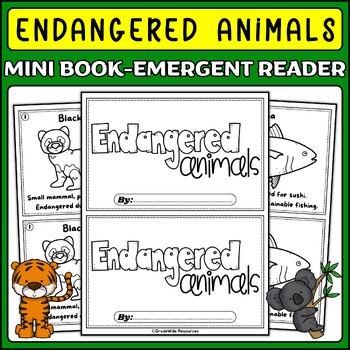 Preview of Endangered Animals Emergent Reader Mini Book, Endangered Species Young Explorers