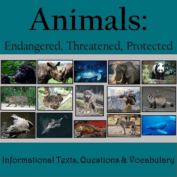 Preview of Endangered Animals: Informational Text Passages with Reading Activities Sets 1-3