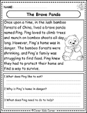 Endangered Animals: K-2 Reading Comprehension Passages, En