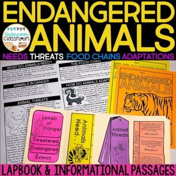 Preview of Endangered Animals Lapbook & Passages | Endangered Species
