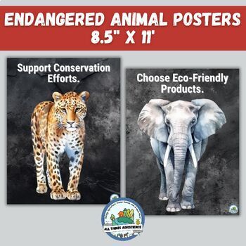 Endangered Animals Poster Set by All Things Agriscience | TPT