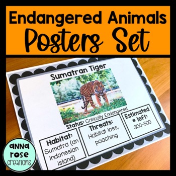 Endangered Animals Posters - Classroom Science Posters by Anna Rose  Creations