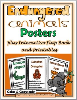Endangered Animals Science Posters Plus Interactive Flap Book & Printables