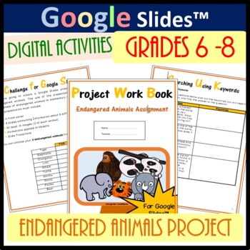 Preview of Endangered Animals Project for Google Slides™ - Grades 6 - 8