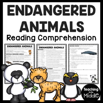 Endangered Animals Informational Reading Comprehension Worksheet
