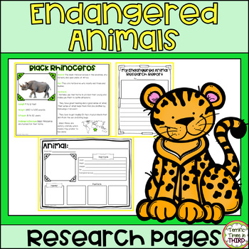 Endangered Animals Research Graphic Organizer by School Tools and Creations