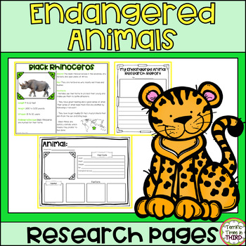 Preview of Endangered Animals Research: Informational Reading and Writing Pages