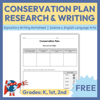 Preview of Endangered Animals Research & Writing Worksheets | K-2