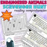 Endangered Animals Scavenger Hunt Reading Comprehension No