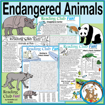 Preview of Endangered Animals Set (Earth Day) - Species At Risk - Puzzles