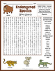 endangered species word search puzzle worksheet activity by puzzles to