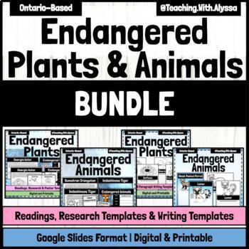 Preview of Endangered Animals and Plants Research Activities Bundle | Google Slides