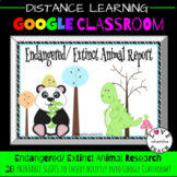 Endangered/ Extinct ANIMAL RESEARCH GOOGLE SLIDES for Goog