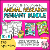 Endangered & Extinct Species Research Pennants Bundle | 17