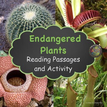 Preview of Endangered Plants Nonfiction Text for Reading Comprehension and Activity
