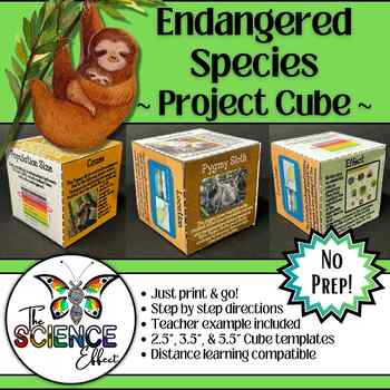 Preview of Endangered Species ~ 3D Research Project Cube